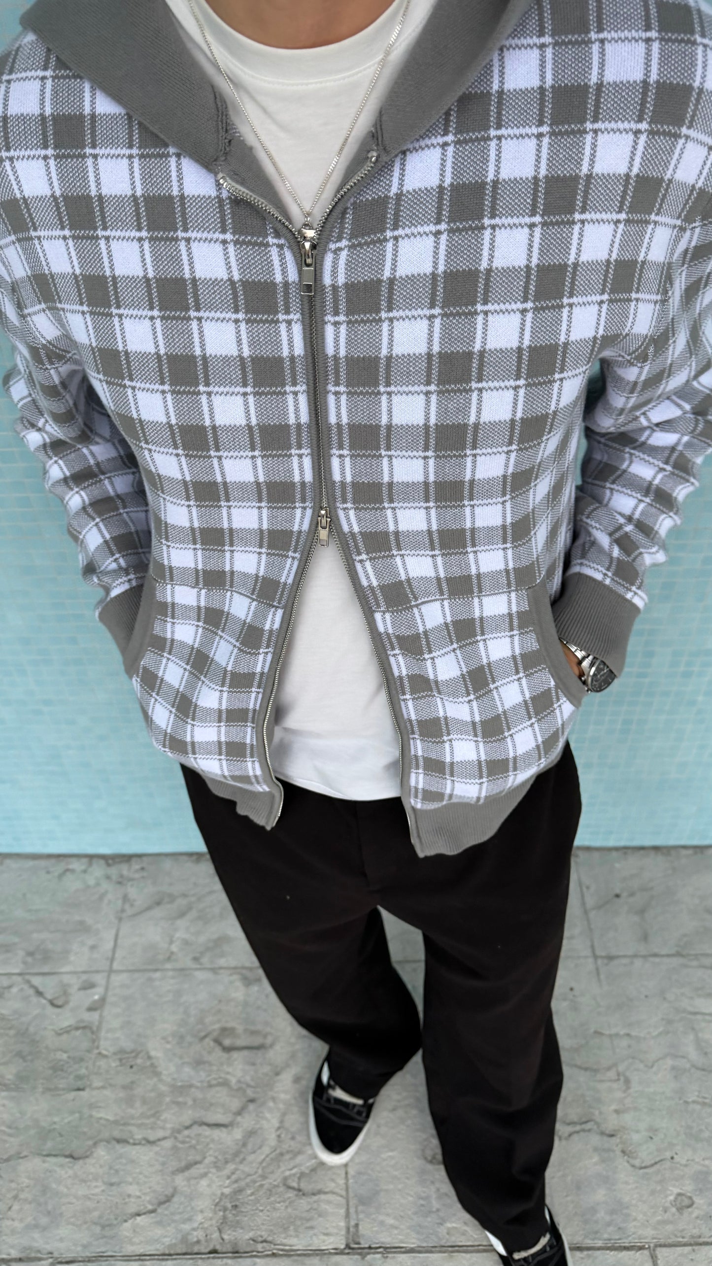 Zip Hoodie Cement Gray